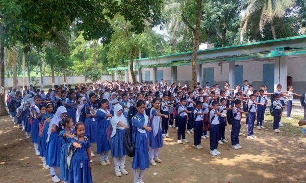 Morning assembly in school  